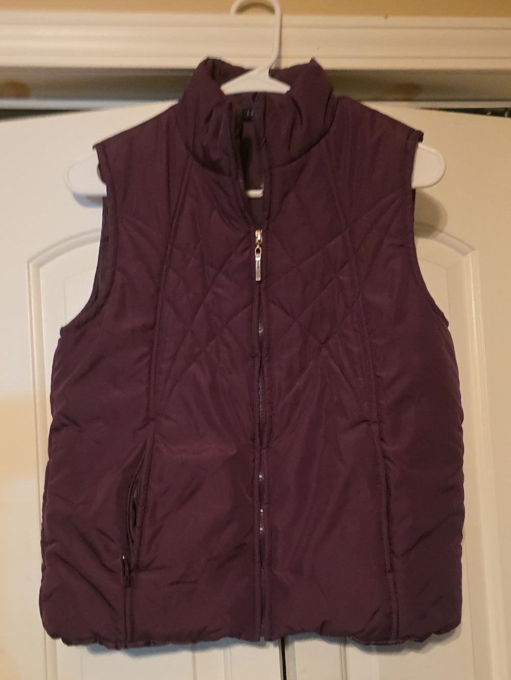 5/$25 Izod Quilted Sleeveless Vest in Deep Plum